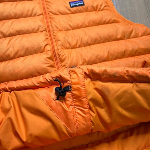 Patagonia Down Sweater Vest Orange Youth XXL 16-18 Puffer Jacket Outdoors - Picture 10 of 13